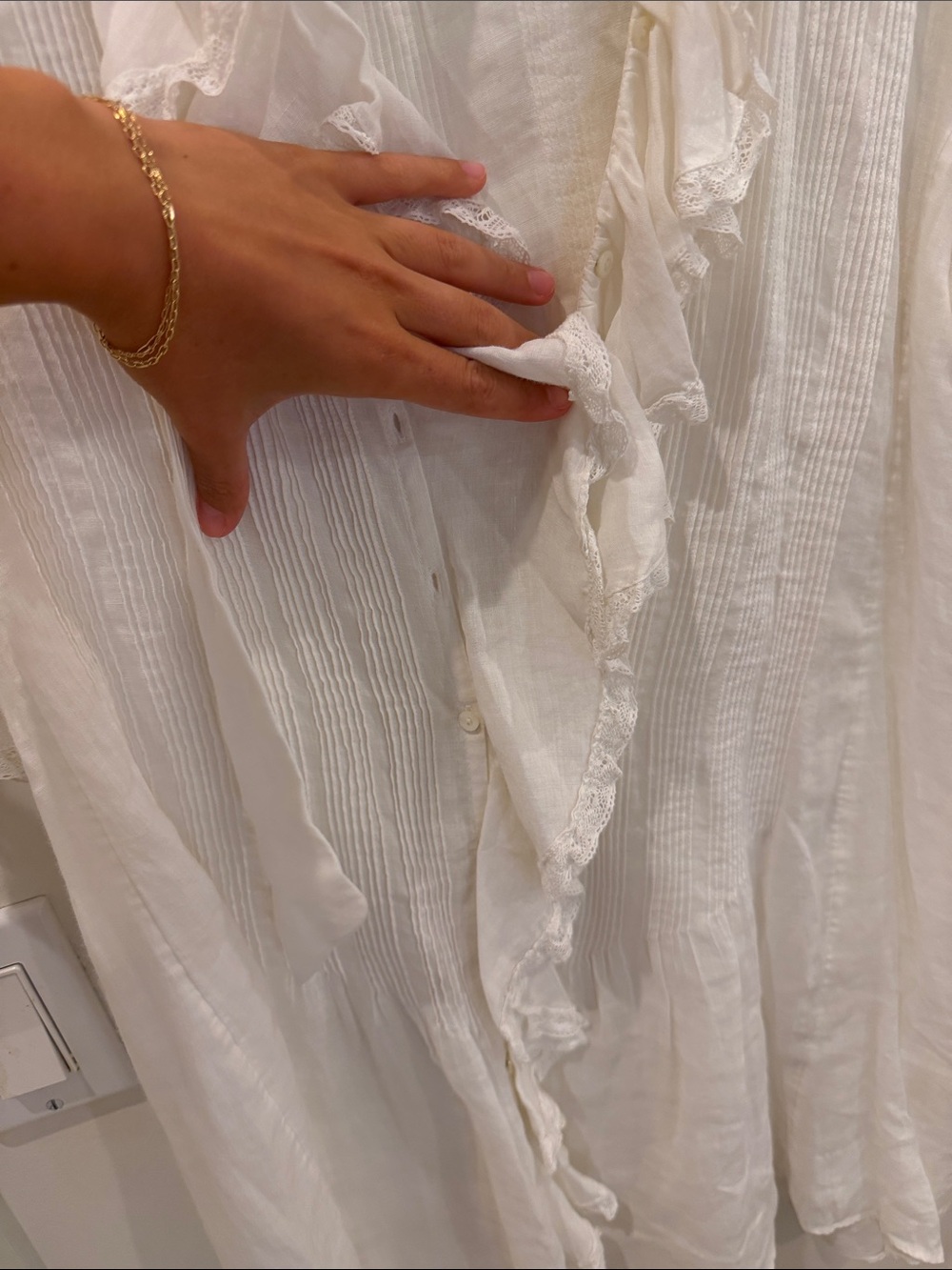Doen Cream Ruffled Tie-Front mini dress - Picture 4 of 12